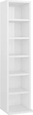 Immagine prodotto di vidaXL Mobile porta CD bianco lucido 21x20x88 cm in materiale derivato dal legno