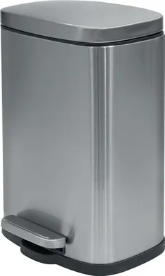 Produktbild von Kozmetický kôš Spirella 12 l z nehrdzavejúcej ocele s mechanizmom Soft-Close a vnútorným košom "Akira" Kúpeľňový odpadkový kôš Softclose strieborný matný