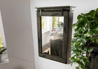 Produktbild von MASSIVMOEBEL24Spiegel Mango 60x8x100 grau lackiert RAILWAY #263