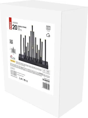 Obrázok produktu pre Stojan na LED Sviečky, čierny, 20 LED diód, 25x27,5 cm, teplá biela, časovač