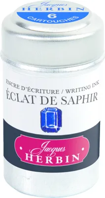 Produktbild von Jacques Herbin 6x 6 Tintenpatronen Dose, Standard-Format Saphirblau 20116T