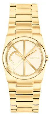 Produktbild von Calvin Klein Zwei-Zeiger-Quarzwerk-Uhr für Damen Kollektion CK Unite mit Goldfar