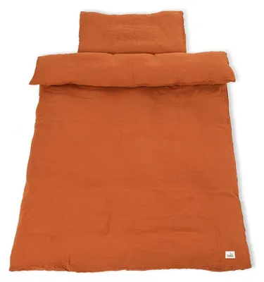 Image de Ensemble de housse de couette en mousseline pour lit bébé, rouge, 2 pièces