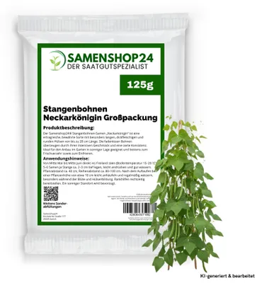 Produktbild von Stangenbohnen Neckarkönigin Großpackung 125g, robuste Kletterpflanze