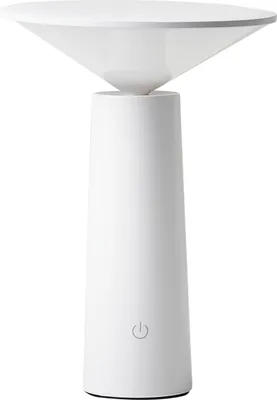 Produktbild von BELIANI Tischlampe Weiß Metall Kabellos Wiederaufladbar Akku Touch Funktion Dimmfunktion USB Kabel Indoor Outdoor Tischleuchte Schreibtischlampe