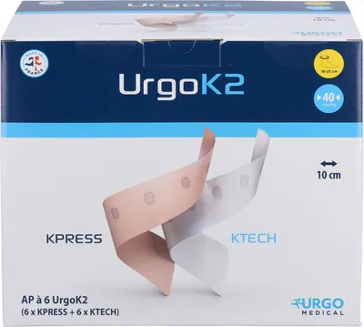 Produktbild von UrgoK2 Kompr.Syst.Knoechelumf.18-25cm 10cm breit, 6 St BIN