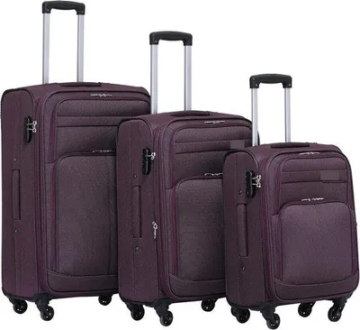 Produktbild von Famanu Reisekoffer Set 7-teilig - Weichgepäck, 4 Rollen, Lila