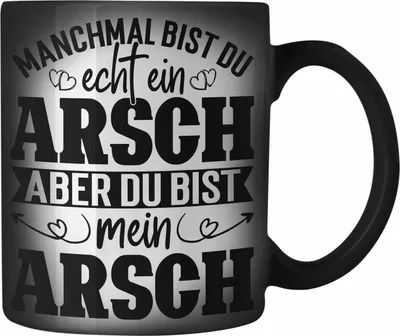 Produktbild von Trendation - Valentinstag Geschenk Farbwechsel Zauber-Tasse für Ihn Geschenkidee von Freundin Spruch Süß Liebe Jahrestag Geschenke (Schwarz)