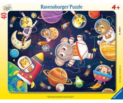 Produktbild von Ravensburger Kinderpuzzle - Tierische Astronauten - 30-48 Teile Rahmenpuzzle für Kinder ab 4 Jahren