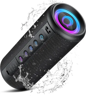 Produktbild von Bluetooth Lautsprecher 20W mit Bluetooth 5.4, IPX7 Wasserdicht, RGB Licht, 20 Std Akku, TWS Stereo, USB-C, Tragbare Musikbox für Outdoor