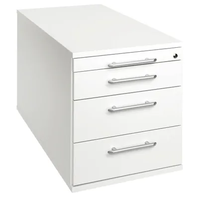 Obrázok produktu pre HAMMERBACHER Masívny mobilný podstavec biely 4 zásuvky 42,8 x 80,0 x 51,2 cm