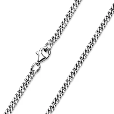 Produktbild von MATERIA Panzerkette Herren Damen 925 Silber - 2,7mm Halskette Frauen Männer diamantiert rhodiniert 40-80cm #K27