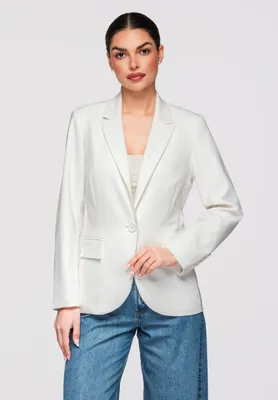 Produktbild von Ombre Figurbetonter Damenblazer in Hüftläng weiß L