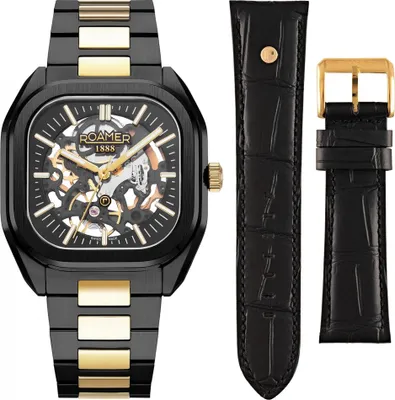 Produktbild von Herren-Set ROAMER 985986 45 85 20 goldene klassische Limited Edition.