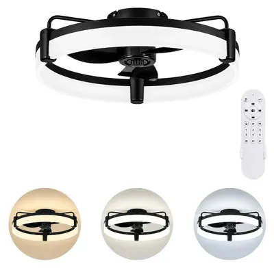 Image de Ventilateur de plafond à LED avec lampe - Réversible - 3 températures de couleur - 6 vitesses - Particulièrement silencieux - Minuterie intelligente