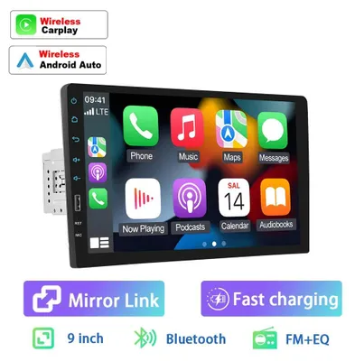 Produktbild von Autoradio MP5 - 1-DIN - 23 cm Touchscreen 1024x600 - Bluetooth, FM, USB/microSD - 4x45 W - Lenkradsteuerung - Schwarz