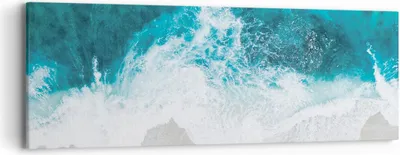 Produktbild von Bild auf Leinwand - Leinwandbild - Einteilig - Luftaufnahmen Strand Welle - 90x30cm - Wand Bild - Wanddeko - Wandbilder - Leinwanddruck - Bilder - Wanddekoration - Leinwand bilder - AB90x30-4686