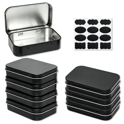 8 Metalldosen mit Deckel, 9,5x6x2 cm, für Süßigkeiten & Pillen