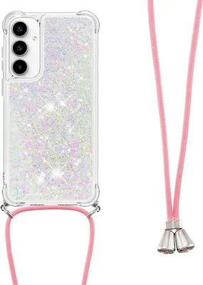 Produktbild von Samsung Galaxy A56 Hülle - Coverup Liquid Glitzer Back Cover mit Handykette - Weiß