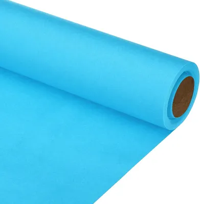 Imagen del producto de Papel de embalaje de color azul claro, tipo kraft, de 12 x 315 pulgadas, con un gramaje de 80 g/m², para embalaje