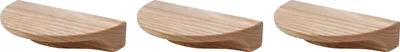 Produktbild von Natural Goods Berlin Möbelgriffe rund HALBMOND, 64mm Lochabstand, Schrankknöpfe passend für 15-22mm Türstärken, Griffe für Küchenschränke, Kommoden, Sideboard etc., Esche, 3 Stück