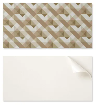 Obrázok produktu pre Samolepiaca vinylová doska s potlačou, rozmer 120x60 cm, geometrický vzor v prírodných farbách