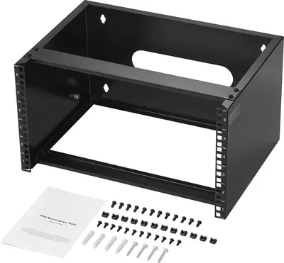 Zdjęcie produktu dla SucceBuy szafa sieciowa 6U do montażu na ścianie, głębokość 355,6 mm, maksymalny udźwig 22,68 kg, 482,6 mm do serwerów, sprzętu IT, przełączników sieciowych, z nakrętkami klatkowymi, czarna