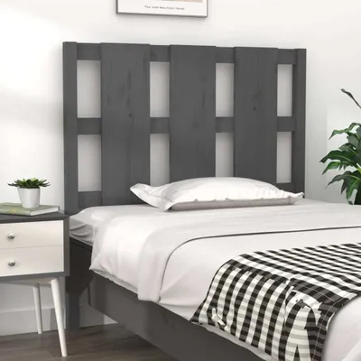 Produktbild von vidaXL Kopfteil Grau 105,5x4x100 cm Massivholz Kiefer - Kopfteil - Kopfteile - Bettkopfteil - Holzkopfteil