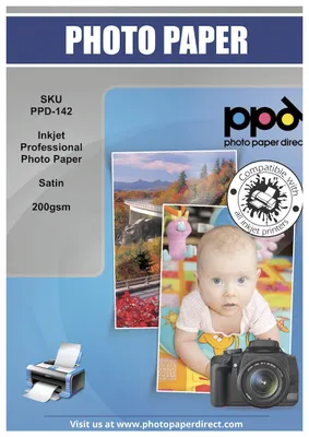 Productafbeelding van A4 fotopapier 200g, zijdeglans, 50 vellen, watervast