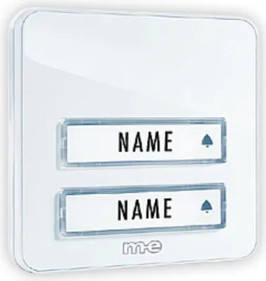 Image de M-E MODERN-ELECTRONICS Bouton-poussoir de sonnette KTA 2 familles blanc (KTA-2 W)