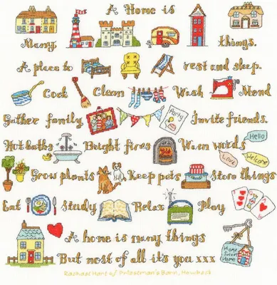 Productafbeelding van Bothy Threads Borduurpakket Een huis bestaat uit veel dingen, DIY, XAL9, 33x34cm