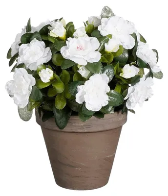 Produktbild von Mica Decorations Azalee Kunstpflanze im Blumentopf Stan - H31 x Ø26 cm - Weiß