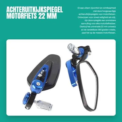 Produktbild von Rückspiegel 360 Grad - Verstellbar - Aluminiumlegierung - Weitwinkel - Universell - Für Motorräder - Motorradspiegel