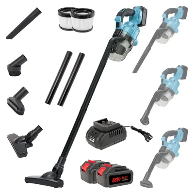 Produktbild von Akku Staubsauger, 2-in-1 Hand- und Bodenstaubsauger,1600Pa kabelloser elektrischer Handstaubsauger, LED Stielstaubsauger Staubsauger, mit 2 Akkus
