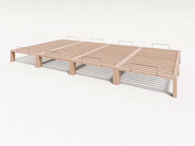 Produktbild von Gigapur G56 XXL Massivholzbett 360x200 cm Kiefer Modul-Bett mit Lattenrost