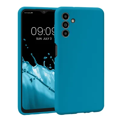 Produktbild von kwmobile Handyhülle kompatibel mit Samsung Galaxy A04s Hülle - gummierte Handy Case aus Silikon in Karibikblau