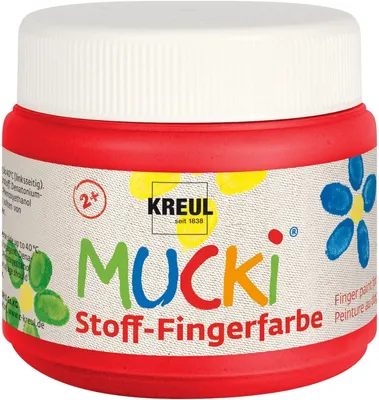 Image de KREUL 28103 KREUL Peinture au doigt pour tissu "MUCKI", rouge, 150 ml