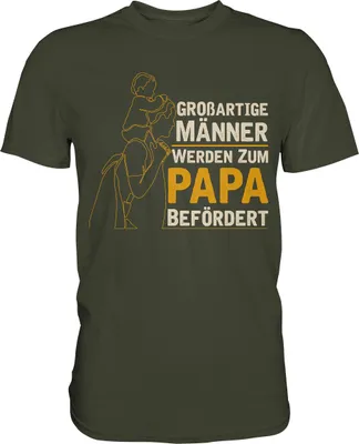 Produktbild von Männer werden zum Papa befördert Vatertag Geschenk Vater T-Shirt – Urban Khaki / M