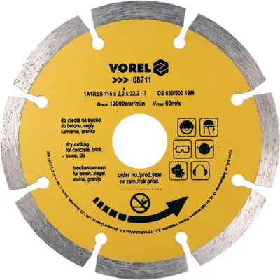 Produktbild von Vorel Diamanttrennscheibe Segment 115mm Beton Ziegel