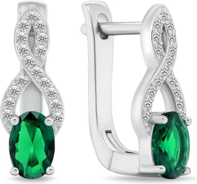 Immagine prodotto di Orecchini in argento con zirconi verdi EA293GW