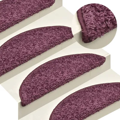 Obrázek produktu pro vidaXL Podložky na schůdky 15 ks 65x21x4 cm Tmavě fialová Půlkruhové velké