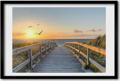 Produktbild von Bild 60x40 MDF-Rahmen, Wandkunst Der Weg zum Strand