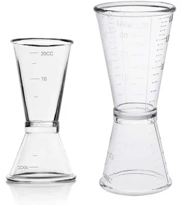Produktbild von Cocktail-Messbecher Set 2 Stück Transparent 10/20/40 ml PC-Material
