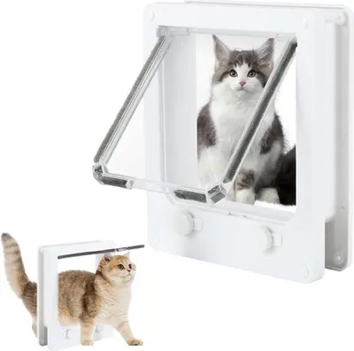 Obrázek produktu pro Klapka pro kočky a psy - Magnetická klapka pro kočky se čtyřcestným otočným zámkem, 27,5 x 24 x 6 cm