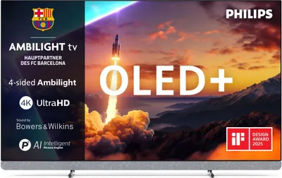 Philips 77OLED910/12, 195,6 cm (77"), 3840 x 2160 Pixel, OLED, Smart-TV, WLAN, Metallisch
