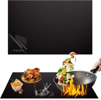 Produktbild von Induktionsmat, hittebeständig, warmte-isolierend, silikon, groß, schwarz, 52 x 78 cm