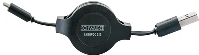 Produktbild von Schwaiger LKR 090 C, 0,8 m, USB A, USB C, USB 2.0, 0,48 Gbit/s, Schwarz