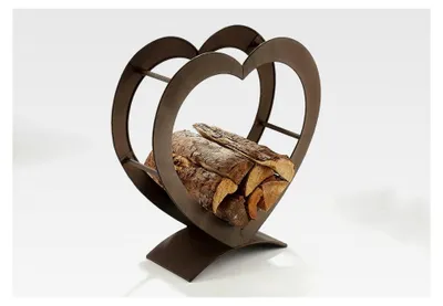 Produktbild von Kaminholzregal HEART aus Metall in antikbraun