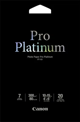 Obrázok produktu pre Canon Photo Paper Pro Platinum - 100 x 150 mm - 300 g/m² - 20 listov fotopapiera - pre PIXMA iP3600, MP240, MP480, MP620, MP980