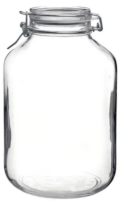 Einmachglas mit Drahtbügel, 5 l, luftdicht, rund, Glas, transparent